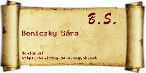 Beniczky Sára névjegykártya