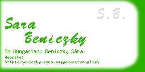sara beniczky business card